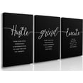 thumbnail image 1 of Canvas Painting Wall Art, Grind Hustle Execution Motivational Wall Art Decoration Posters Prints for Living Room Bedroom Office Decor Gallery Wrapped Canvas Art Set Framed Ready to Hang 12"X16", 1 of 6