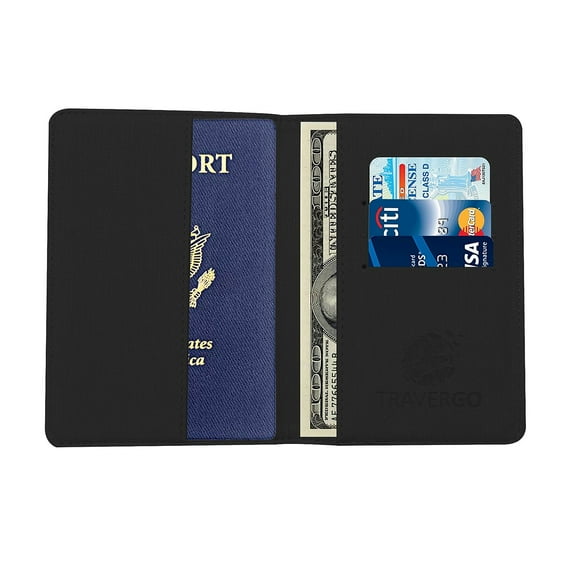 Canvas Passport Holder, Black TR1220BK