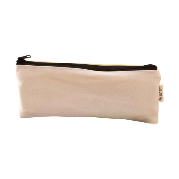 Canvas Pen Bag, DIY Blank Painting Graffiti Pencil Case, Cotton Hand Drawn Storage Pouch for Pens Coin Cards, Large Capacity Travel Cosmetic Organizer, 7.87x3.14in