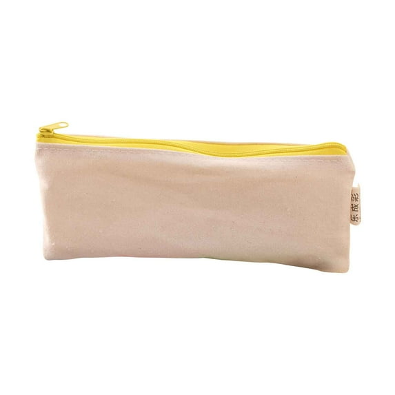 Canvas Pen Bag, DIY Blank Painting Graffiti Pencil Case, Cotton Hand Drawn Storage Pouch for Pens Coin Cards, Large Capacity Travel Cosmetic Organizer, 7.87x3.14in
