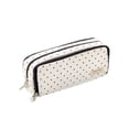 thumbnail image 1 of Canvas Pencil Case, Large Capacity Compartment Canvas Pencil Case - Compartment Handheld Handheld Organizer With Polka Dot Pattern, 1 of 9