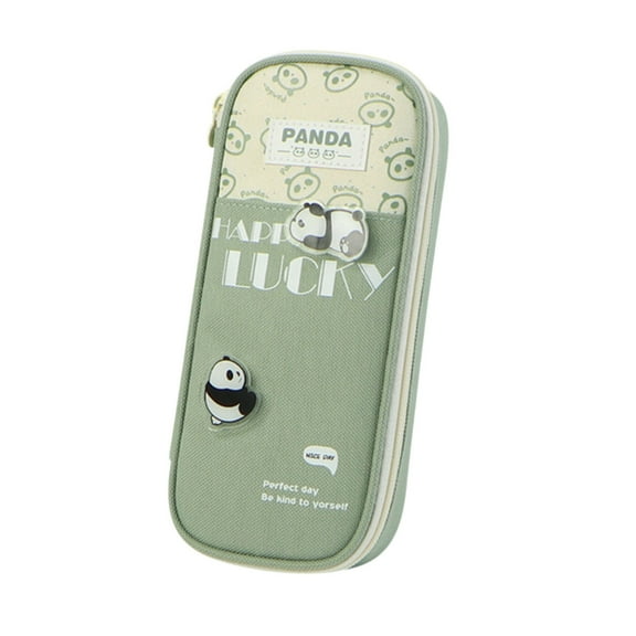 Canvas Pencil Case Large Capacity | Cute Kawaii Animal Print Organizer | Ins Style Durable Zipper Bag | Portable Multi-Purpose Pouch | 22x10x6 cm | Single Bag | Gift-Ready