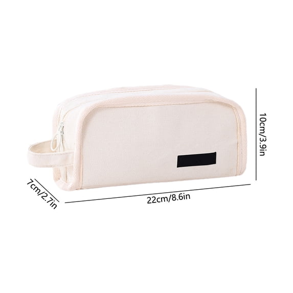 Canvas Pencil Case Large Capacity Stationery Organizer Bag Simples Zipper Pen Pouch For Adults Office Supplies
