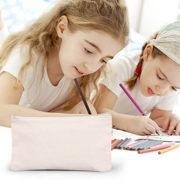 Canvas Pencil Case, Zipper Pouch, Multipurpose Small Storage Bag for Cosmetics and Accessories, Durable Soft Canvas Material, Ideal for Travel Organizer and DIY Customization