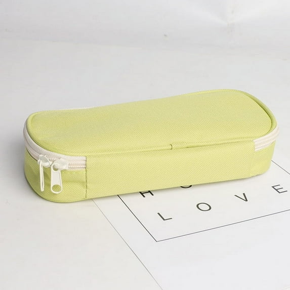 Canvas Pencil Case, Zippered Storage Pouch, Cute Portable Stationery Organizer with Strong Bottom, Easy to Clean, Lightweight and Durable, Multiple Colors Available, 22x10x5.5cm