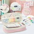thumbnail image 1 of Canvas Pencil Cases, Zipper Pencil Pouch Big Capacity Special Pencil Cases Storage Bag Organizer Light pink, 1 of 7