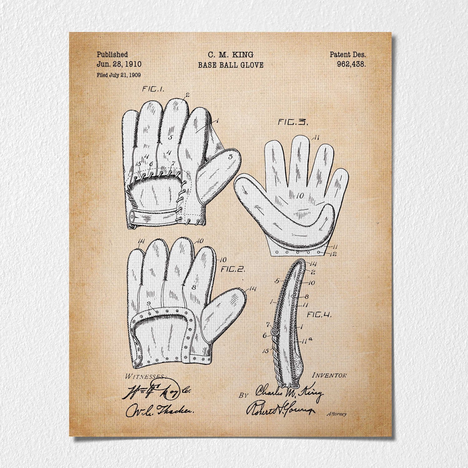 Canvas Poster Baseball Wall Decor Baseball Glove Patent Poster Print Canvas Poster Baseball Wall Decor Baseball Glove Patent Poster Print