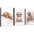 thumbnail image 1 of Canvas Poster Children's Room Wall Painting Set Watercolor Animal Theme Giraffe Bear Elephant Illustration Dream Sky Baby Room Decoration Three-piece Set Artwork Baby Space, 1 of 6