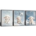 thumbnail image 1 of Canvas Poster Children's Room Wall Painting Set Watercolor Animal Theme Giraffe Bear Elephant Illustration Dream Sky Baby Room Decoration Three-piece Set Artwork Baby Space, 1 of 6