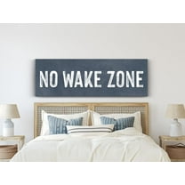 Canvas Poster No Wake Zone Sign Wall Art Painting Print Blue Poster Canvas Artwork for Beach House Bedroom Wall Decor Unframed
