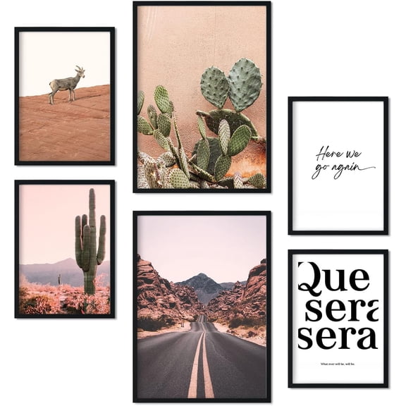 Canvas Poster Set of 6 Mexico Posters - Wall Picture Art Print Decorative Posters & Prints - Interior Decoration in Art Gallery - A3 and A4 - Unframed