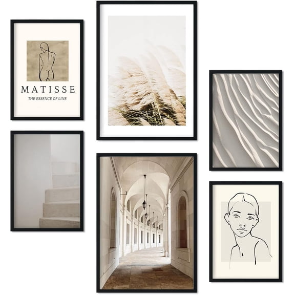 Canvas Poster Set of 6 Matisse Aesthetic Wall Art Prints for Bedroom or Living Room Design A3 & A4 Sizes Unframed