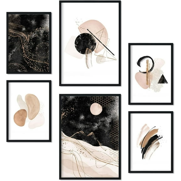 Canvas Poster Unframed Set of 6 Posters Art Exhibition Collection of Aesthetic Collage Panels for Interior Decoration Sizes A3 and A4 Frameless