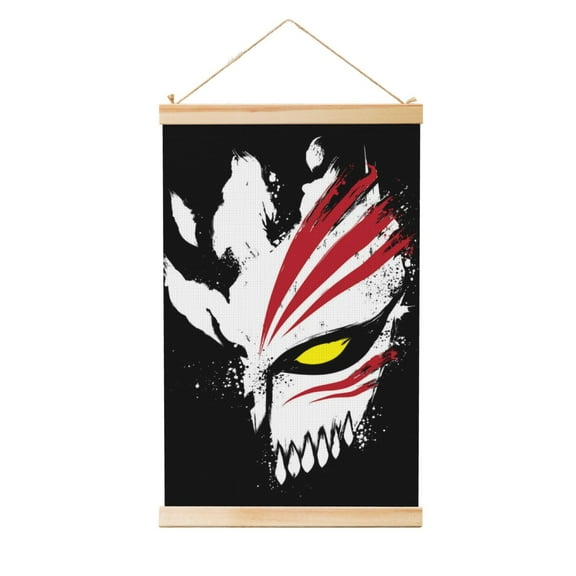 Canvas Poster Wall Artwork Bleach Anime Shaft Hanging Banner With Wooden Frame Scroll Painting 12"x18"