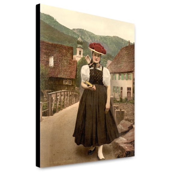 Canvas Print: A Girl Of The Black Forest, Black Forest, Baden, Germany, circa 1890