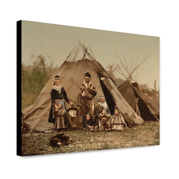 Canvas Print: A Lapp Family, Norway, circa 1890