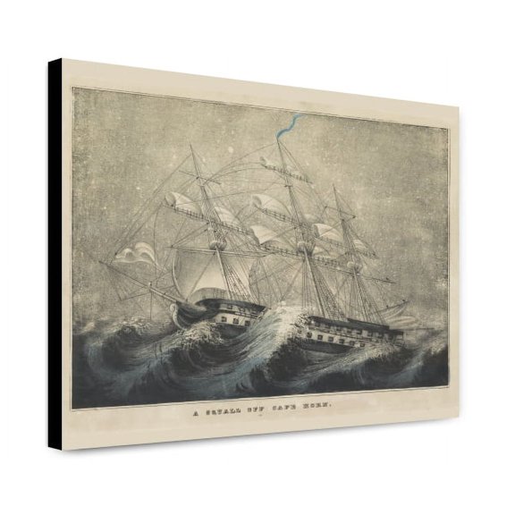 Canvas Print: A Squall Off Cape Horn, circa 1840