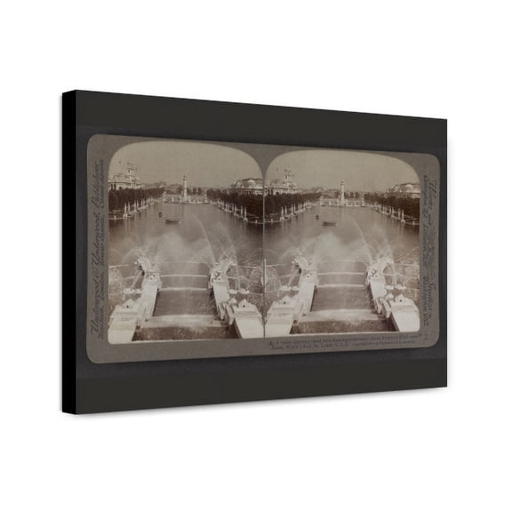 Canvas Print: A Water Stairway Lined With Dancing Fountains, View 3, From