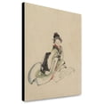 thumbnail image 1 of Canvas Print: A Woman Seated, Facing Front, Reading A Scroll Spread Out In Front, 1 of 3