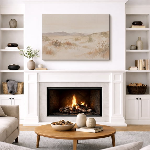 Canvas Print Abstract Landscape Wall Art Neutral Modern Decorative for Living Room Bedroom - 12"x18"