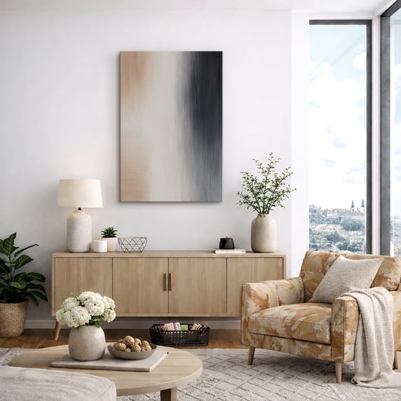 Canvas Print Abstract Wall Art Neutral Modern Decorative for Living Room Bedroom - 32"x48"