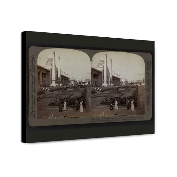 Canvas Print: Across The Sunken Gardens W. To The Stately Obelisks Of The Mines