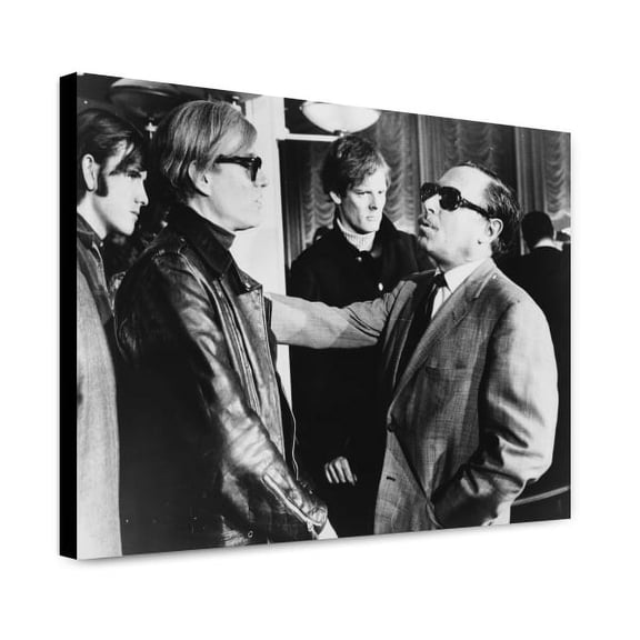 Canvas Print: Andy Warhol (Left) And Tennessee Williams (Right) Talking On The