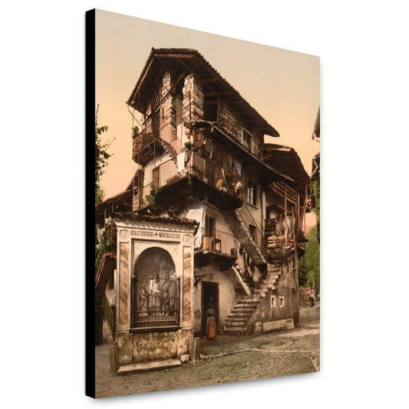 Canvas Print: Baveno, Casa Morandi, Lake Maggiore, Italy, circa 1890