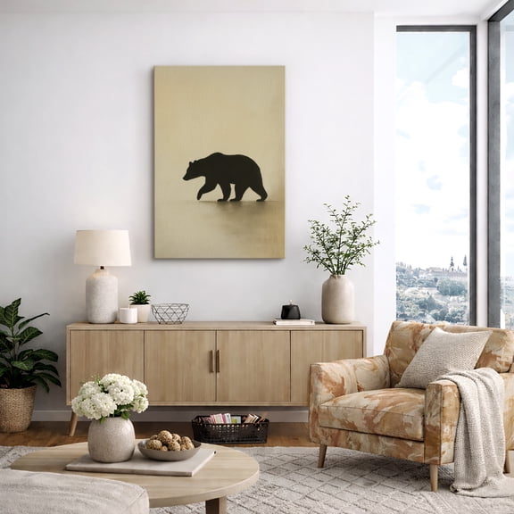 Canvas Print Bear Wall Art Animal Portrait Decorative for Living Room Bedroom - 12"x18"