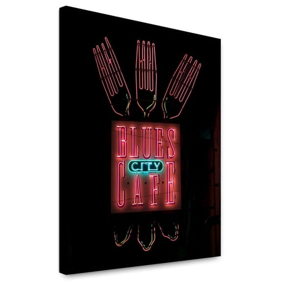 Canvas Print: Blues City Cafe Neon Sign, Beale Street, Memphis, Tennessee, 2008