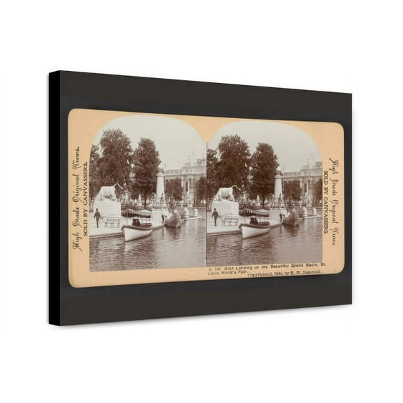 Canvas Print: Boat Landing On The Beautiful Grand Basin, St. Louis World's Fair