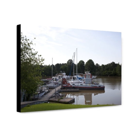 Canvas Print: Boats At A Marina At The Tom Bevill Lock And Dam On The