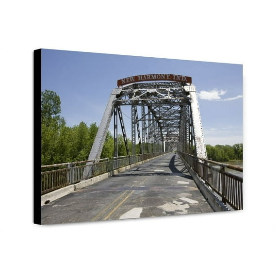 Canvas Print: Bridge To New Harmony, Indiana, 2009
