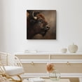 thumbnail image 1 of Canvas Print Buffalo Wall Art Vintage Animal Decorative for Living Room Bedroom - 12x12, 1 of 8