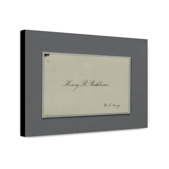 Canvas Print: Calling Card. Henry R. Rathbone, U.S. Army. Artifact In The Museum