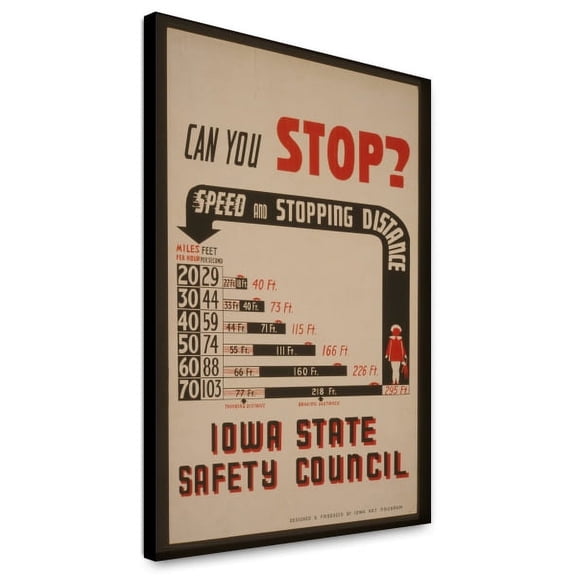Canvas Print: Can You Stop? - Speed And Stopping Distance - Iowa State Safety
