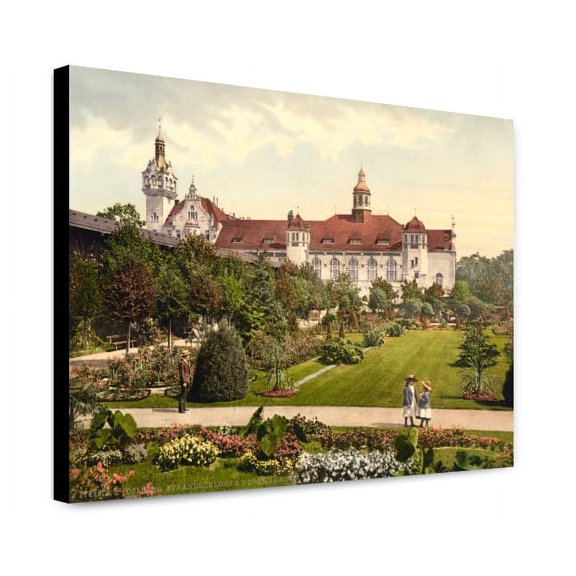 Canvas Print: Castle And Rose Garden, Colberg, Pomerania, Germany