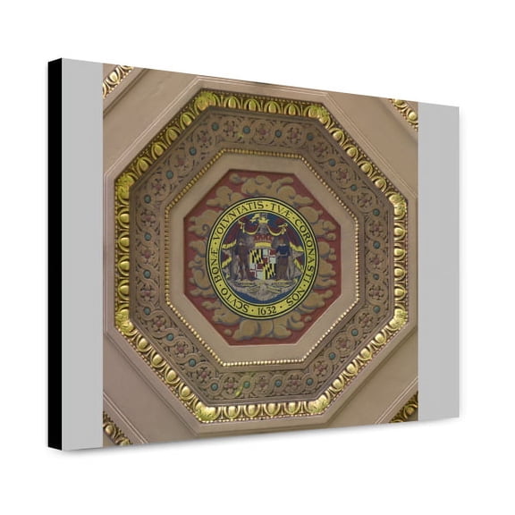 Canvas Print: Ceiling Detail, The Maryland State Seal, At The William H. Welch