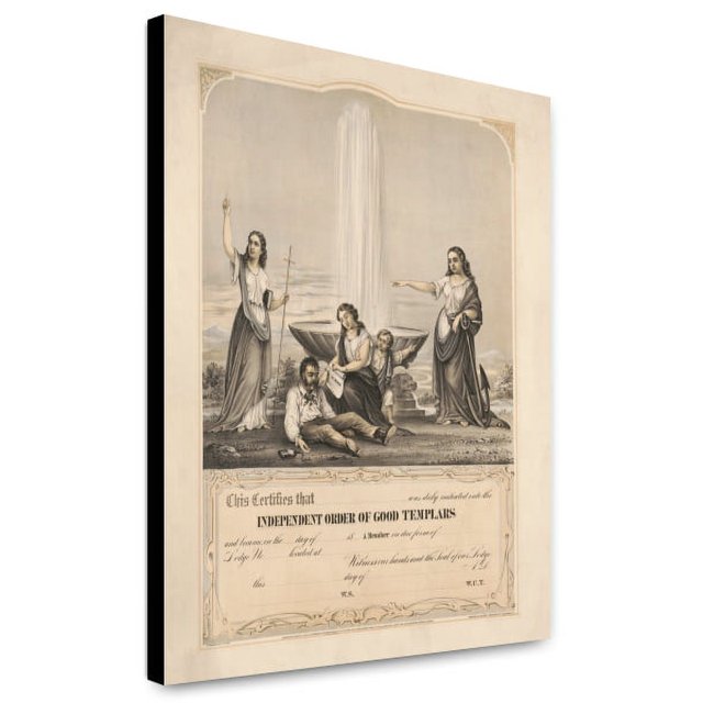 Canvas Print: Certificate For Independent Order Of Good Templars