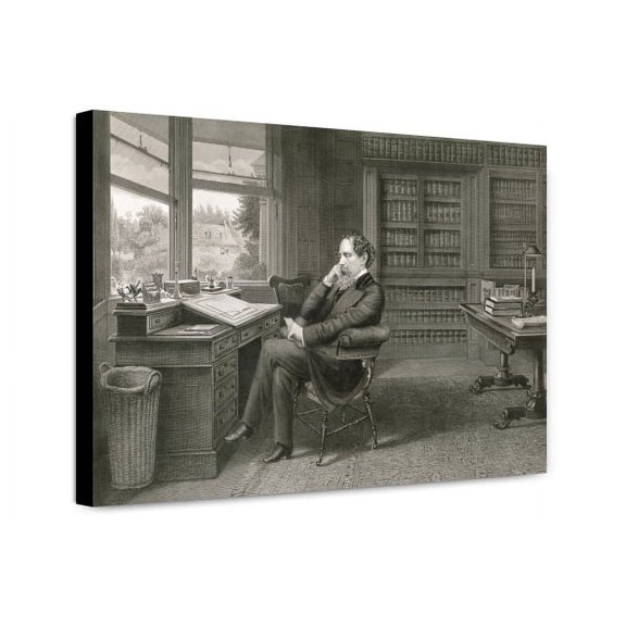Canvas Print: Charles Dickens In His Study At Gadshill, 1875