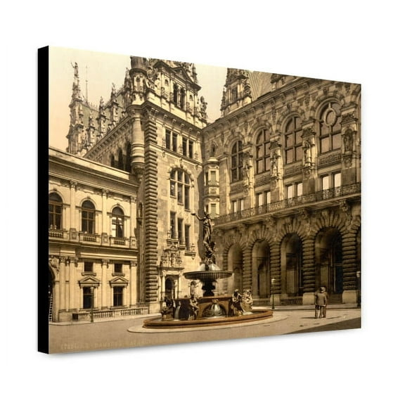 Canvas Print: City Hall, Hamburg, Germany, circa 1890