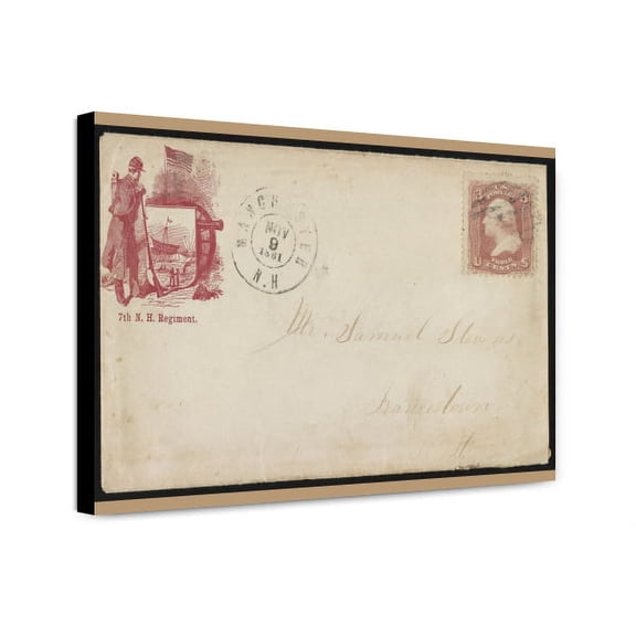Canvas Print: Civil War Envelope From Private Charles F. Stevens Of Co. A, 7th