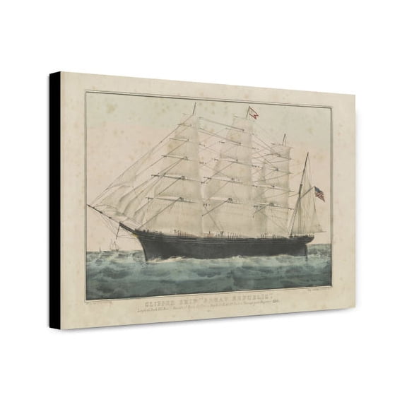 Canvas Print: Clipper Ship Great Republic: Length On Deck 325 Feet.-Breadth Of