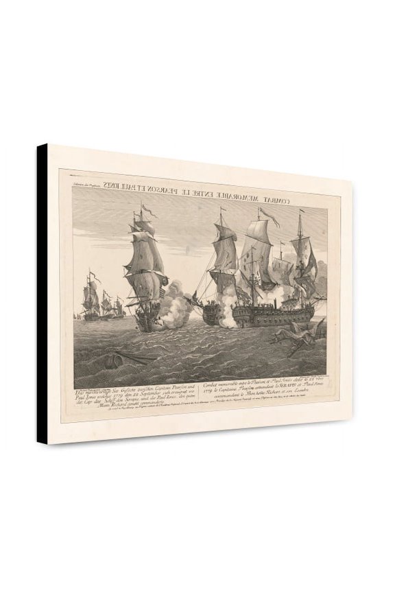 Canvas Print: Combat Memorable Entre Le Pearson Et Paul Jones, circa 1779