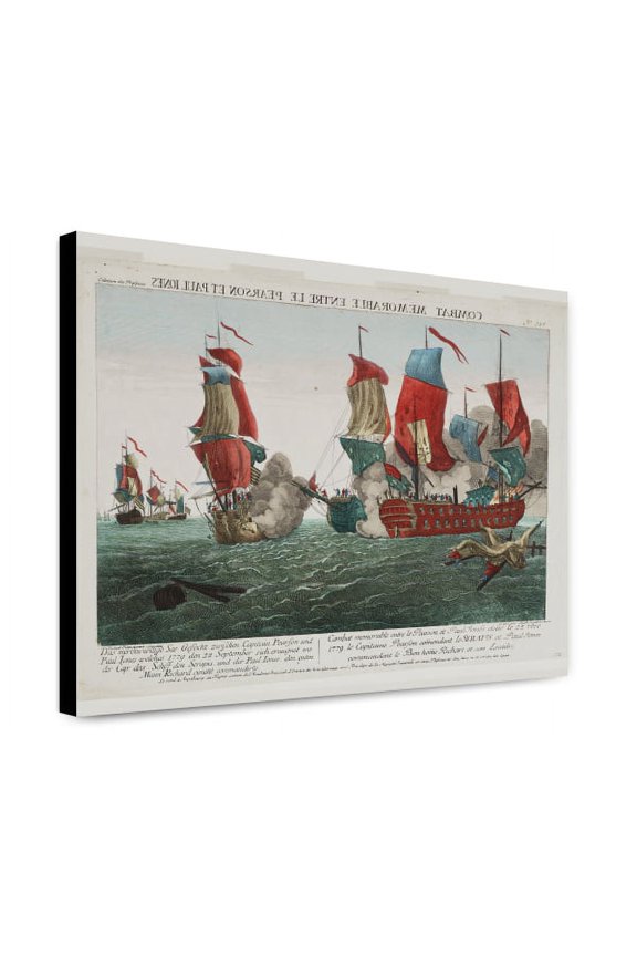 Canvas Print: Combat Memorable Entre Le Pearson Et Paul Jones, circa 1779
