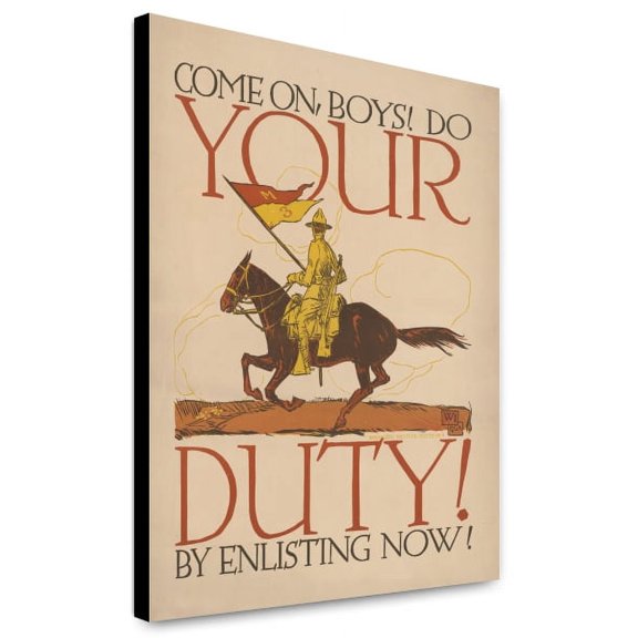 Canvas Print: Come On, Boys! Do Your Duty By Enlisting Now!, 1917