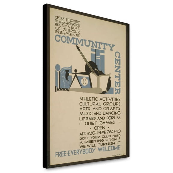 Canvas Print: Community Center Free - Everybody Welcome., circa 1936