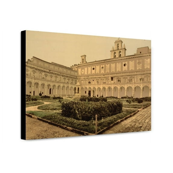 Canvas Print: Courtyard, Naples, Italy, circa 1890