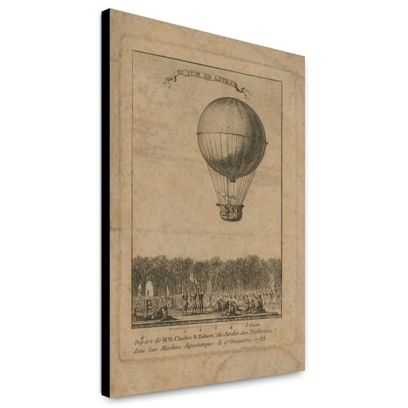 Canvas Print: Depart De Mm. Charles & Robert, Du Jardin Des Tuilleries Dans Leur