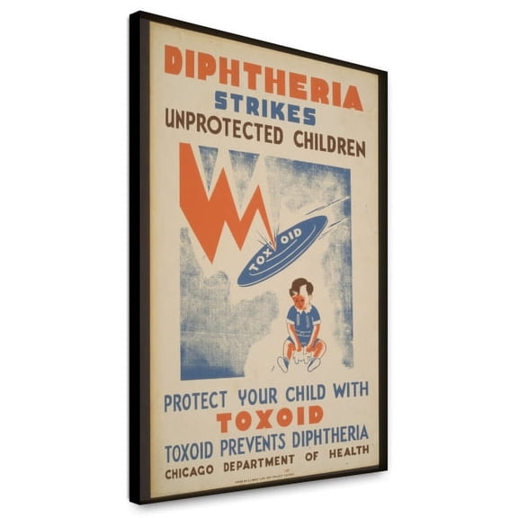 Canvas Print: Diphtheria Strikes Unprotected Children Protect Your Child With